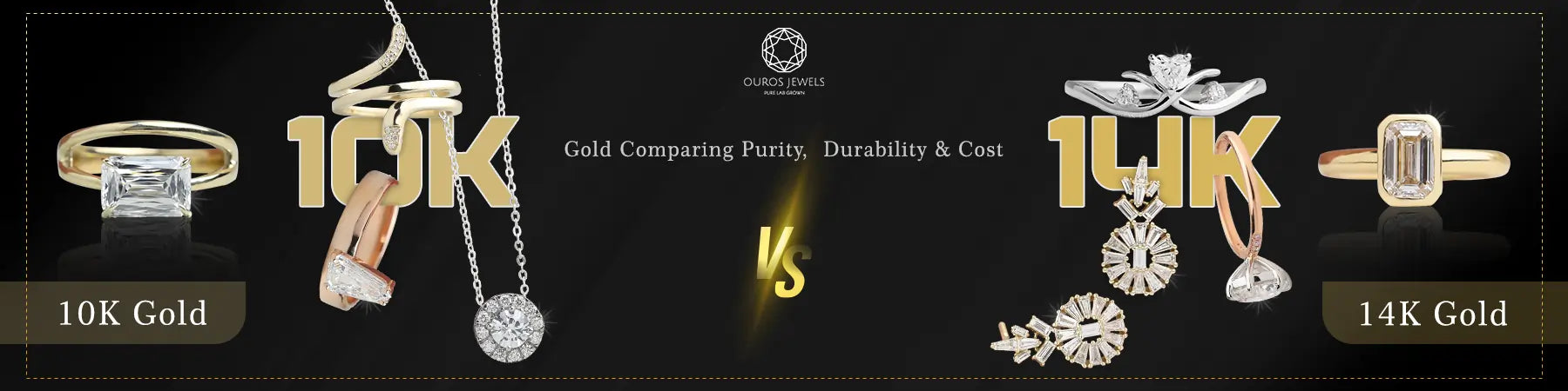 Image Showing Key Differences in Durability and Value between 10K vs 14K Gold