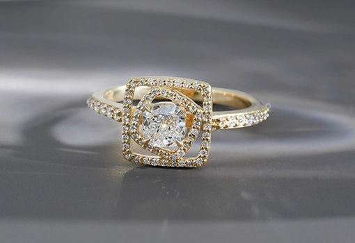 Engagement ring for women in cushion cut diamond