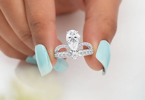 Pear shaped diamond engagement ring