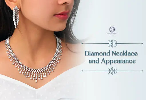 [Fine diamond necklace for women with white gold and a stylish design that looks versatile as a wedding dress.]-[ouros jewels]