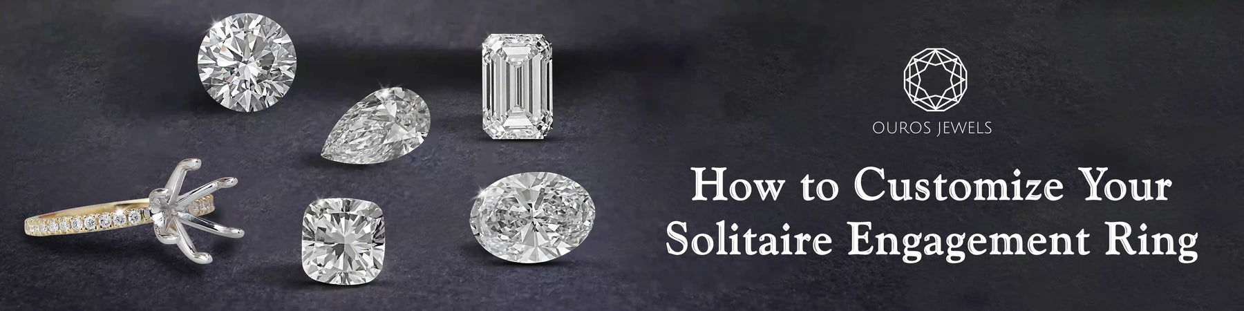 Image showing a solitaire engagement ring with various diamond shapes.