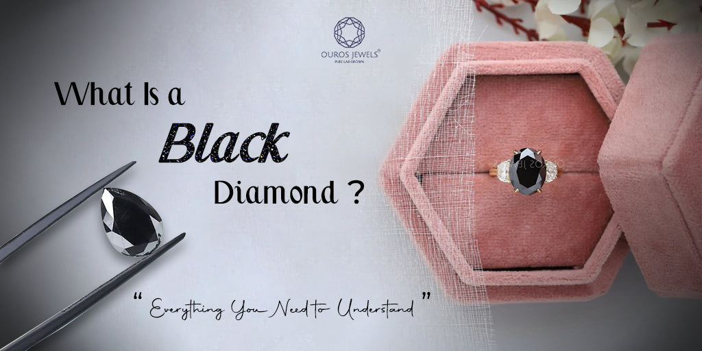 [Black colored oval lab-grown diamond engagement ring]-[ouros jewels]