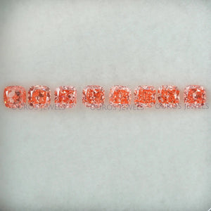 0.30 Carat Each Cushion Pink Loose Diamond Ouros Jewels