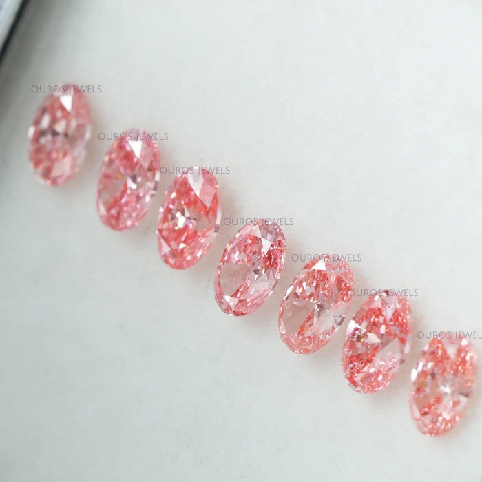 0.31 Carat Each Pink Oval Lab Diamond