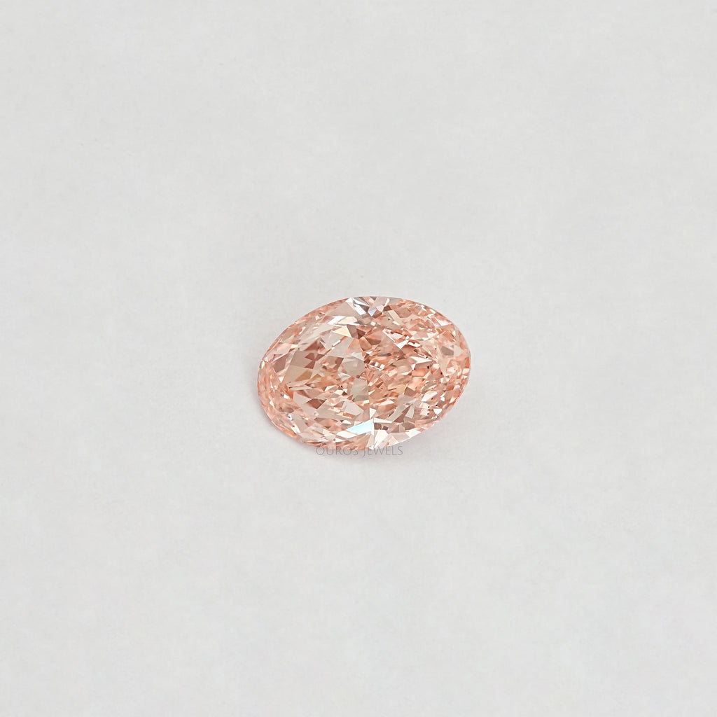 pink brilliant oval cut lab grown diamond