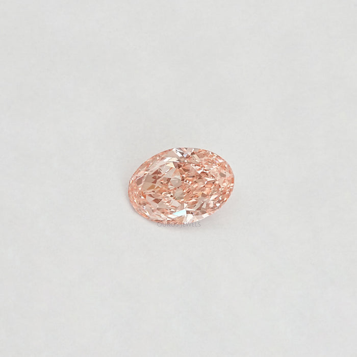 pink brilliant oval cut lab grown diamond