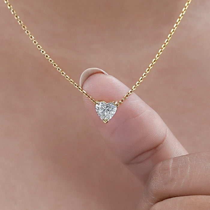 Heart Cut Lab Grown Diamond Solitaire Pendant