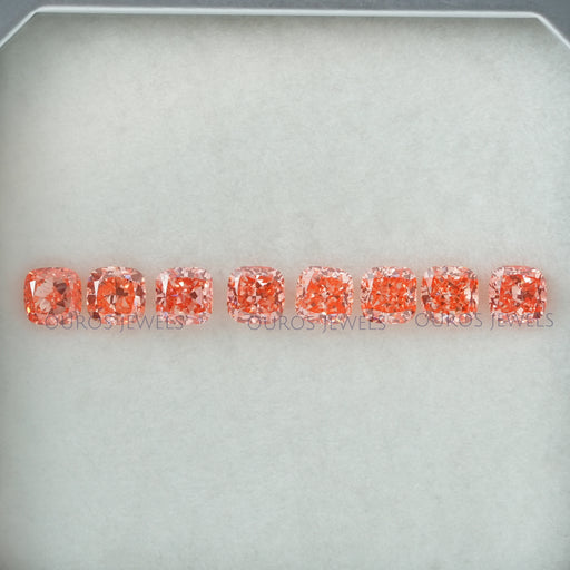 front view of 0 3 carat diamond pink cushion cut man made diamonds loose