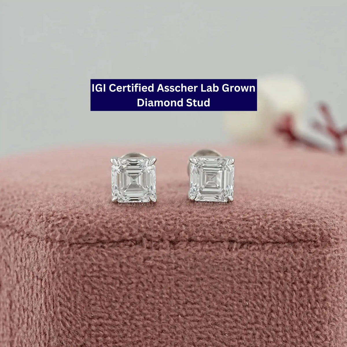 3ct Asscher Cut Diamond Sterling Silver Earrings top 925