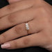 old mine cushion cut three stone ring 