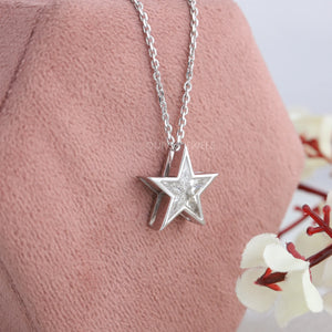 Pie Cut Diamond Star Shape Pendant