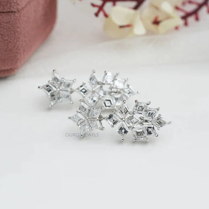 [Antique Shape Lab Diamond Earrings]-[Ouros jewels]