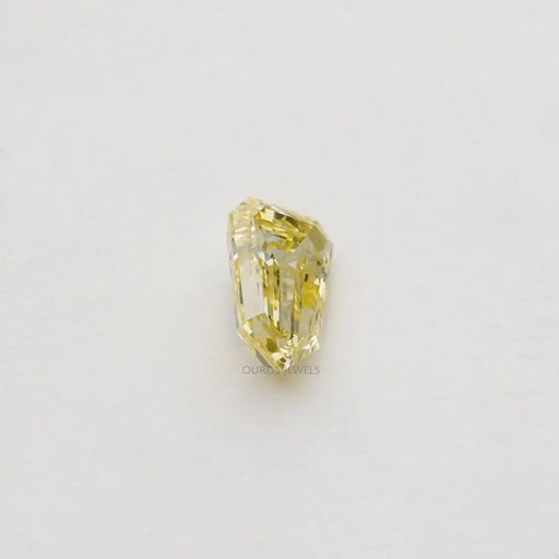 side view of 1.50 carat yellow arrow cut loose lab created diamond
