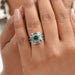 asscher cut gemstone art deco emerald ring
