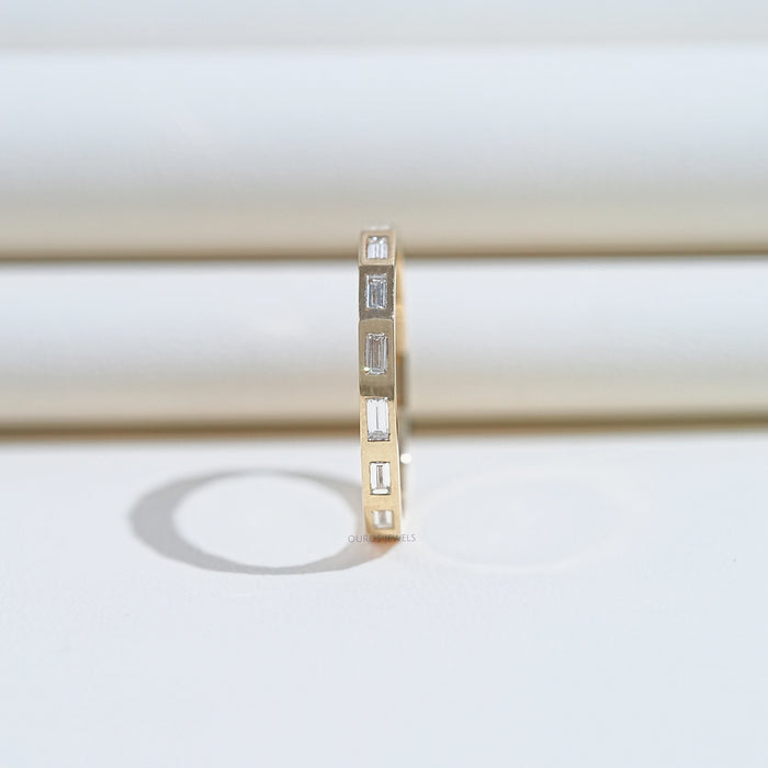 Baguette Cut Flush Set Eternity Wedding Band