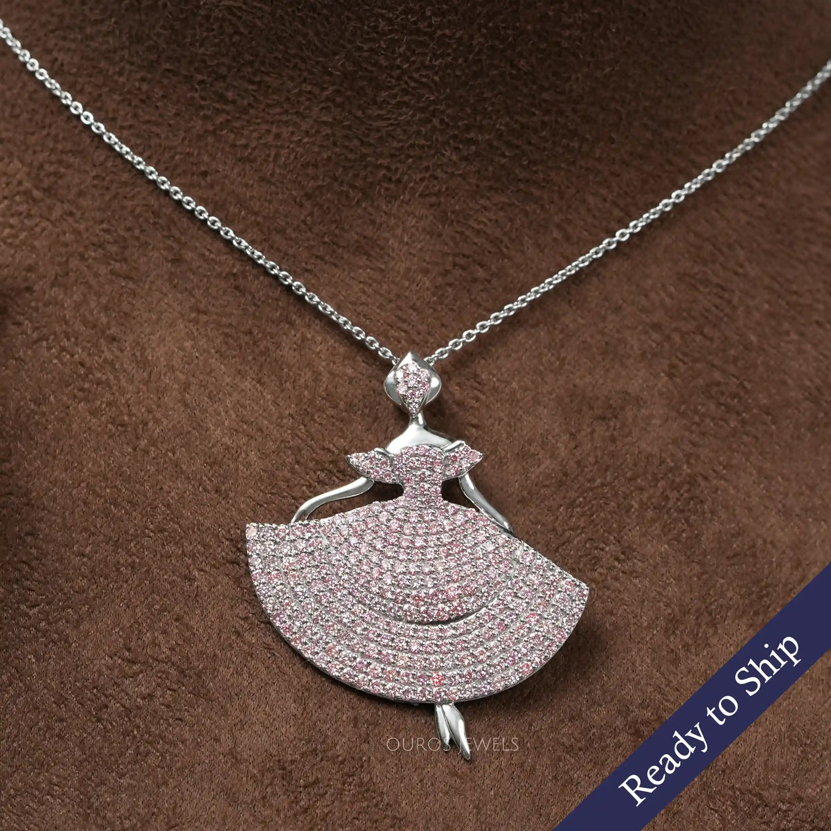 Fancy Barbie Doll Diamond Pendant Ouros Jewels