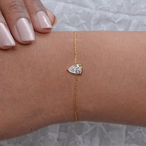 Pear Cut Lab Grown Diamond Solitaire Bracelet