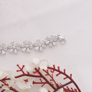 Floral Style Pear Cut Lab Grown Diamond Bracelet