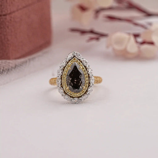 Pear Engagement Ring Double Halo