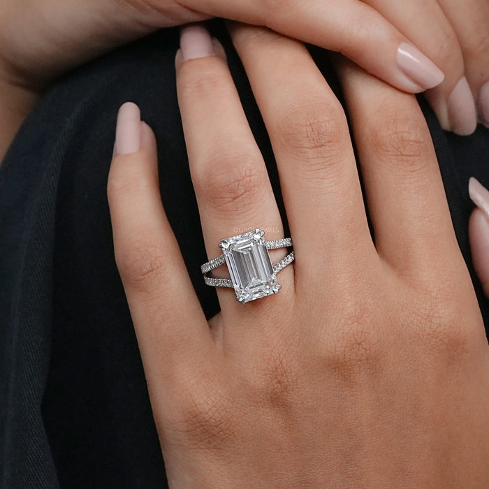 Emerald Cut Diamond Engagement Ring - Beyonce Edition