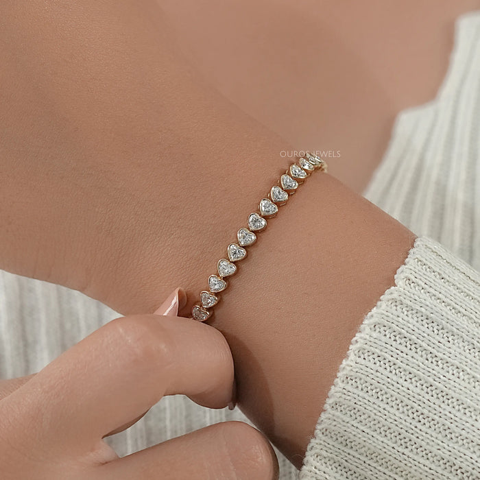 Heart Shape Lab Diamond Bracelet