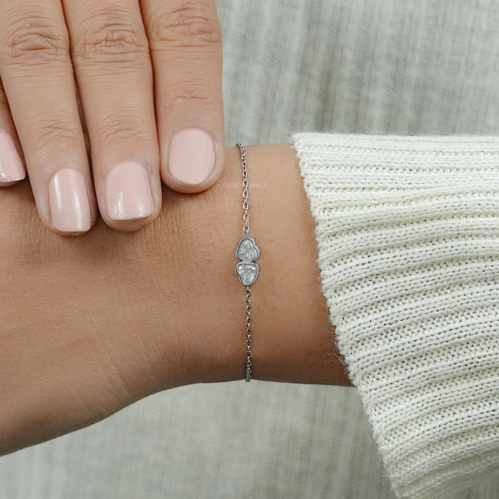 Toi Et Moi Bezel Set Lab Diamond Bracelet