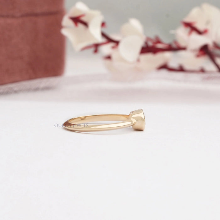 Yellow Old Mine Cushion Bezel Set Solitaire Ring