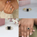 natural black gemstone three stone engagement ring 