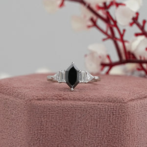 Dutch Marquise Black Diamond Anniversary Ring