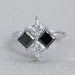 front view of princess-cut black lab diamond solitaire anniversary ring
