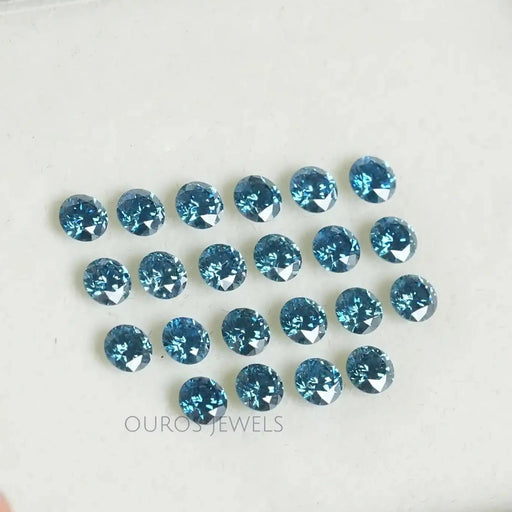 side view of round cut blue lab created diamonds loose 
