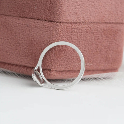 [Side View of Cluster Lab Grown Diamond Engagement RIng]-[Ouros Jewels]