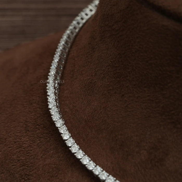 3.00 MM  Round Cut Lab Grown Diamond Stunning Necklace