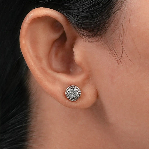 Pave Set Diamond Stud Earrings