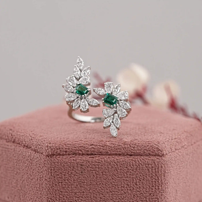 emerald gem bypass ring 