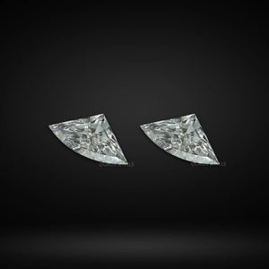 Side Stone of Fan Cut Matching Pair Diamonds on black background 