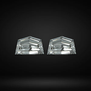 Step Cut  Cadillac Shape Lab Diamond  Matching  Pair