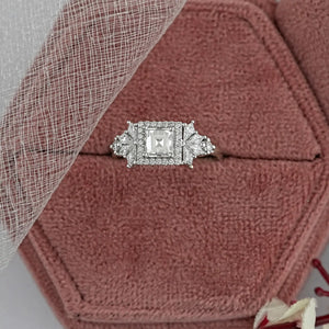 Carre Cut Lab Diamond  Halo Ring