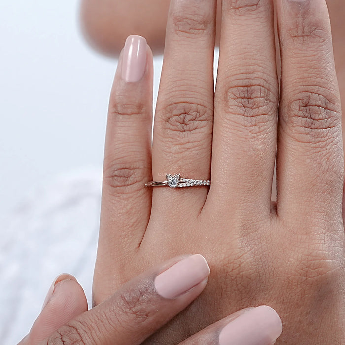 Round Lab Diamond Cat Face Engagement Ring