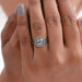 old european round halo split shank engagement ring