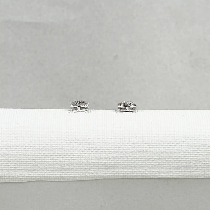 Pave Set Diamond Stud Earrings