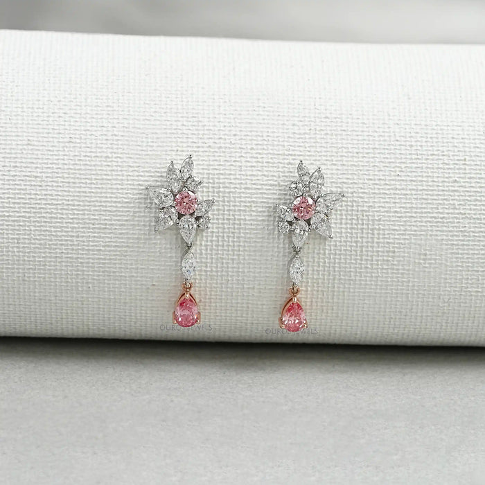 Multi Shape Lab Diamond Cluster Earrings