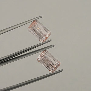 Light Pink Criss Cut Diamond Matching Pair