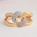 front view of round lab diamond cuban link cluster engagement ring on fabric