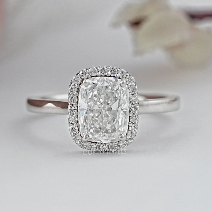Cushion Cut Halo Lab Grown Diamond Ring