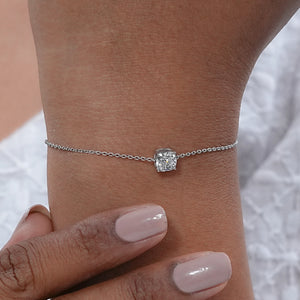 Cushion Cut Lab Grown Diamond Solitaire Bracelet