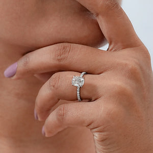 Old Mine Cushion Cut Solitaire Accent Ring