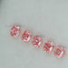 side view of each pink cushion cut man made diamonds loose