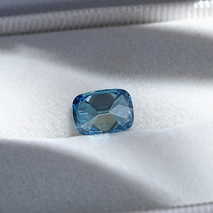 blue old mine cushion cut diamond 