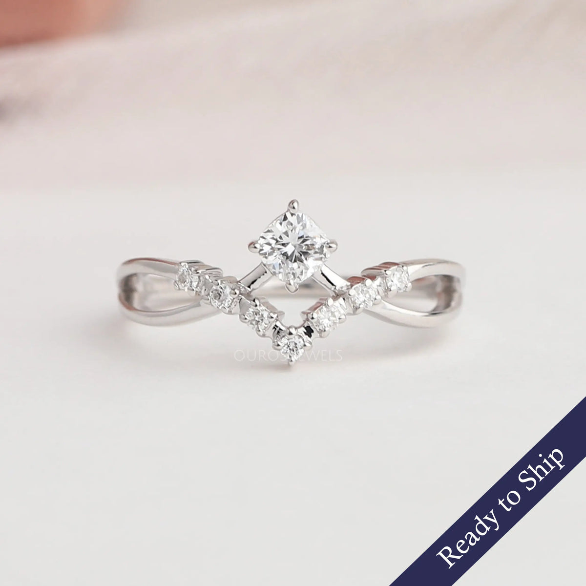 Cushion cut sale promise rings